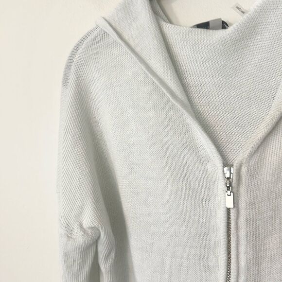 KINROSS White Linen Front Zip Hoodie S/P - Picture 3 of 7